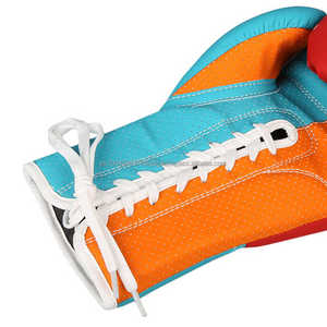 Guantes de boxeo con correa de piel de vaca personalizados al mejor precio, guantes de entrenamiento Muaythai MMA impermeables hechos de cuero/cuero Pu para exteriores - Product Image 5