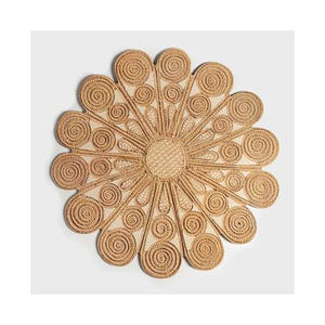 Plato de Ratán Redondo Natural, Hecho a Mano, Decoración Tejida para Mesa de Comedor, para Restaurantes y Hoteles - Product Image 1