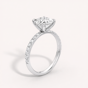 IGI Certified Princess Cut Lab Grown Diamond Engagement <b>Ring</b> Solid 925 Sterling <b>Silver</b> Pave Diamond Bridal <b>Ring</b> - Product Image 5