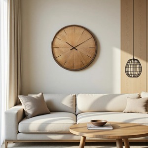 Round Wood <b>Wall</b> <b>Clock</b> Industrial Style Analog Quartz Silent <b>Clock</b> for Living Room Bedroom <b>Decor</b> At Best Price - Product Image 5