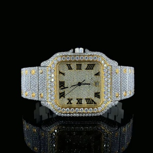 Reloj de Cuarzo de Acero Inoxidable de Alto Rendimiento con Cristal Moissanite, Reloj de Precisión Duradero con Gemas Brillantes para la Moda - Product Image 1