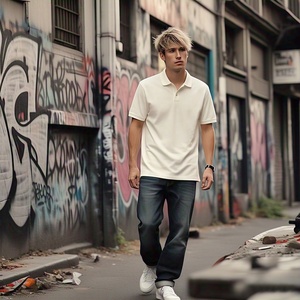 Alta calidad 100% algodón 12 colores impresión personalizada bordado OEM Logo de talla grande hombres para Polos Casual sólido liso en blanco - Product Image 2