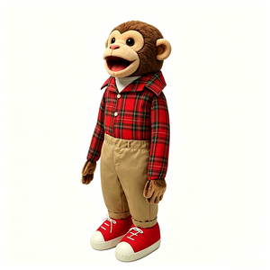Marioneta de mono educativa para niños pequeños, marioneta de mono para juegos de rol, linda marioneta de mono sonriente - Product Image 4