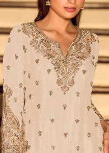 Conjunto de Choli Salwar Kameez Bordado para Mujer, Reversible, Sin Arrugas, con Lentejuelas y Remaches, de Seda Chinon, Largo Regular, de Secado Rápido, para Fiesta, Talla XXL - Product Image 2
