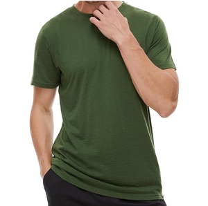 Camiseta Deportiva Ajustada Personalizada para Hombre, 100% Lana Merino, Camiseta Estampada, Suave y Cómoda, Mezcla de Lana Tejida para Verano - Product Image 1