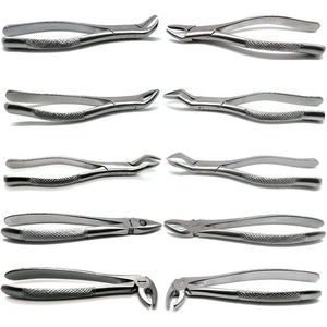 Stainless Steel 10 Pieces Dental Tooth Extracting Adult Forceps Lower Upper Molar Dental surgical <b>instruments</b> By Grip Surgical - Product Image 1