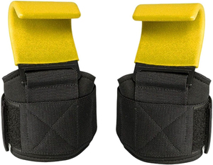 Crochets de musculation avec sangles de maintien et support de poignet pour haltérophilie et powerlifting - Product Image 1