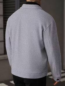 Chaqueta Casual de Lona para Hombre, con Cierre de Cremallera en el Cuello, Bolsillo en el Pecho, Transpirable, Lavable a Máquina, Ropa de Trabajo, Uso Diario Semi-Formal - Product Image 3