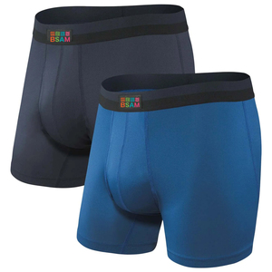 Calzoncillos Boxer Cómodos de Cintura Media para Hombre Joven, Alta Calidad, 91% Poliéster, 9% Elastano, Personalizados, Negros, Transpirables, Tejidos, Talla XL - Product Image 1