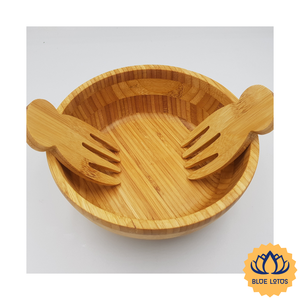 [HOT SELLING] Polished Eco-Friendly Wooden <b>Bowl</b> <b>Deep</b> Salad Basin Food Service Catering Hotel Dinnerware Set Blue Lotus Farm - Product Image 1