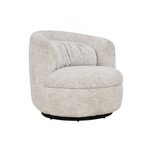 Sillón Giratorio Premium con Rotación de 360 Grados, Sillón de Diseño con Tela Texturizada, Silla Redonda Tipo Barril para Cuarto de Niños o Sala de Estar - Product Image 1