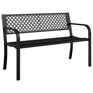 Banco de jardín duradero de acero negro de 47 pulgadas, colección de bancos para patio - Product Image 2