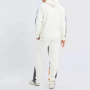 Chándal con Capucha de Último Diseño en Color Blanco con Bloques de Color, Manga Larga, Ropa Deportiva Informal con Bolsillos Laterales y Cintura Elástica para Hombre - Product Image 2