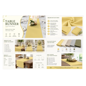 Cotton <b>Table</b> <b>Runner</b> Stylish <b>Table</b> Linen for <b>Dining</b> <b>Table</b>, Buffet, Console <b>Table</b> & Home Decoration - Product Image 2