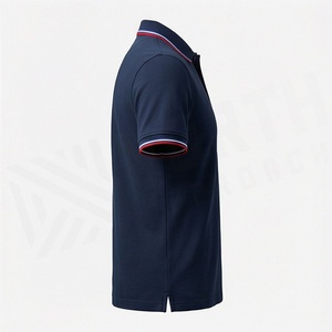 เสื้อโปโลลำลองผู้ชายลายทางสำหรับออกกำลังกาย เล่นกีฬา ซัมเมอร์ใหม่ ผ้าฝ้าย ไซส์ใหญ่ สีสันปรับแต่งได้ - Product Image 3