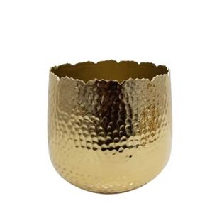 กระถางต้นไม้ทรงกลมสำหรับตกแต่งภายในบ้าน ทำจากโลหะเหล็กเคลือบทองแดงโบราณ ตีขึ้นรูปด้วยมือ - Product Image 4