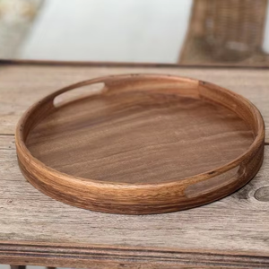 Bandeja de Almacenamiento de Madera de Mango Vintage de Tamaño Personalizado, Plato para Servir Hecho a Mano al por Mayor, Vajilla Redonda - Product Image 1