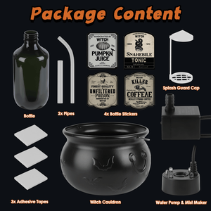Halloween 2-in-1 USB Powered Witch Cauldron Floating Potion <b>Bottle</b> 4 LED Lights IPX8 Waterproof Green <b>Mist</b> Halloween Decoration - Product Image 5