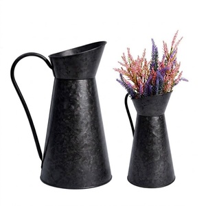 Macetero de Metal Galvanizado Vintage al por Mayor, Jarrón Grande Estilo Rústico con Asas Dobles para Decoración del Hogar y Jardín - Product Image 4
