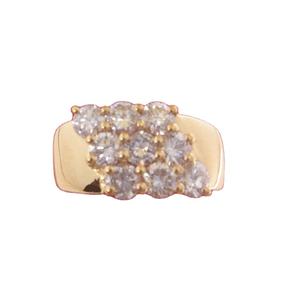 Luxury 9 Diamond Ring Premium Jewelry Diamond Collection Women's Vintage <b>Yellow</b> Gold 14k Claw Setting Brilliant Cut Anniversary - Product Image 1