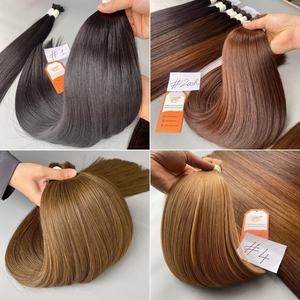 Extensions de cheveux en vrac doublement étirés, couleur personnalisée, cuticules alignées, 100 % cheveux humains vietnamiens, lisses et soyeux, résistants à la chute - Product Image 6