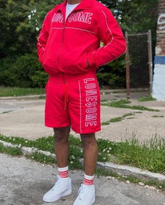 2026 Wind Breaker Suits Screen Printed Full Zip <b>Tracksuits</b> Nylon Custom Mens Reflective Windbreaker Short Set - Product Image 1