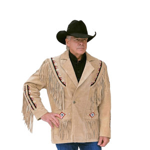 Solid Trader Classic <b>Brown</b> Suede Fringe <b>Leather</b> <b>Jacket</b> Western Style Tassel Outerwear Professional Finish - Product Image 1