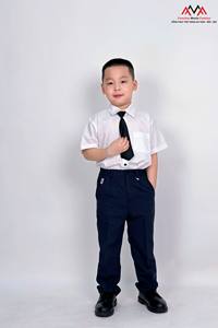 Camisa de Manga Corta Blanca para Niños, Uniforme Escolar Primario Unisex, Tela TC 65% Poliéster 35% Algodón, FMF Vietnam - Product Image 6