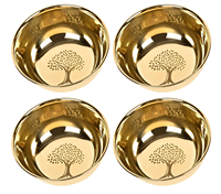 Gouden messing schaaltjesset met bloemenprint, handgemaakt, decoratieve serveerschalen, traditioneel bloemendesign voor gedroogd fruit en snacks