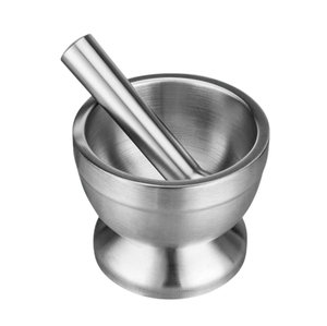 Suministro Directo de Fábrica: Juego de Mortero y Pilón de Acero Inoxidable de Grado Alimenticio con Tapa, Molinillo de Especias, Triturador de Pastillas, Recipiente para Hierbas, Herramienta de Cocina - Product Image 4