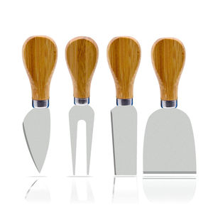 Ensembles de couteaux à fromage en acier inoxydable, outils de service, collection de cuisine, ensembles de couteaux à fromage haut de gamme avec manche en bois, boîte cadeau - Product Image 1