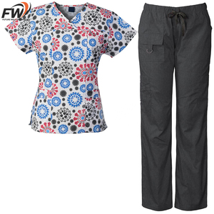 Uniforme Médico Transpirable de Textura Suave y Ligero con Cintura Flexible, Conjuntos de Uniformes Médicos Personalizados - Product Image 1