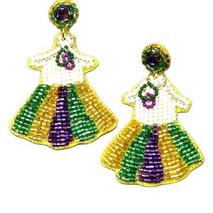 Boucles d'oreilles tendance en perles, grandes boucles d'oreilles imposantes, bijoux d'oreille de qualité supérieure, Jhumka brodée pour filles, d'Inde. - Product Image 1