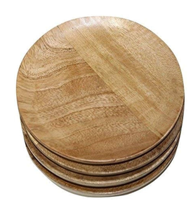 Plato de Madera de Acacia Apto para Lavavajillas, Plato de Madera Grueso Personalizado para Servir Alimentos en Fiestas, Plato de Madera Reutilizable para Vajilla - Product Image 3