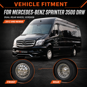 Ensemble de simulateurs de roues en acier inoxydable T304 de 16 pouces pour Mercedes-Benz Sprinter 3500 DRW 2012 et plus récents, à fixer par boulons - Product Image 2