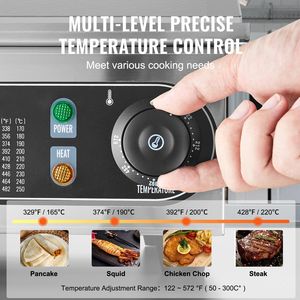 Piastra Elettrica Commerciale in Acciaio Inox 3200W, Griglia da Banco con Superficie Piatta, Temperatura Regolabile 122-572°F, 21.26 x 11.81 x 0.39 pollici - Product Image 4