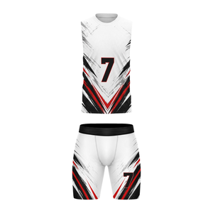 Conjunto de Camiseta y Pantalones Cortos Ajustados de Fútbol 7v7 para Niños Chevron, Cuello Redondo, Sin Mangas, Uniforme Juvenil Personalizado con Nombre y Número del Jugador - Product Image 1