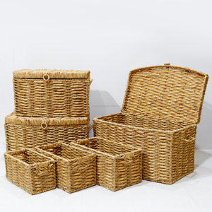 Artex Dong Thap Factory Water Hyacinth Handwoven <b>Storage</b> Basket for <b>Home</b> Decor and Eco-Friendly <b>Organization</b> - Product Image 1