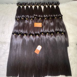 Extensions de cheveux humains vietnamiens non traités droits os de couleur noire soyeuse super brillante prêts à expédier vierge 12A - Product Image 4