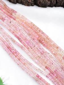 Turmalina rosa birmana natural de 3 mm a 6 mm, cuentas facetadas en forma de rondel, naturales, para la elaboración de joyería fina, cuentas de piedras preciosas. - Product Image 6