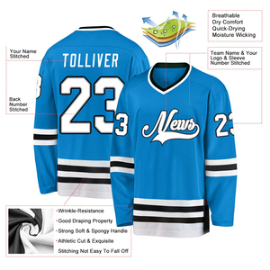 Unisex High Quality Winter Ice Hockey Jersey Custom Printed Anti-Bacterial Quick Dry Mesh 100% <b>Polyester</b> OEM Personalized - Product Image 3