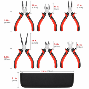 Mini Stainless Steel <b>Pliers</b> <b>Set</b> 6PCS Precision Jewelry Making Tools Needle Nose Long Nose Cutter Kit for DIY Craft Electronics - Product Image 4