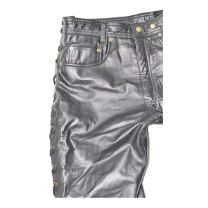 Leather Pants <b>Slim</b> Fit <b>Jogger</b> Tight Leather Pant Middle Waist Man Custom Made Leather Men Wholesale Price Leather Pant - Product Image 5