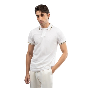 Polo de Hombre con Puntas Blancas, Cuello y Puños a Rayas, Manga Corta, Algodón Piqué, Casual, Proveedor Mayorista - Product Image 5