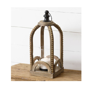 Lanterne rustique en bois massif écologique, porte-bougie personnalisable, de haute qualité, décorative pour le Ramadan, multi-usages - Product Image 5