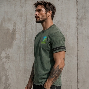 Men Vintage Washed <b>T</b> <b>Shirt</b> Distressed Cotton Fabric Soft Feel Faded Finish Relaxed Construction Short Sleeve Casual Apparel OEM - Product Image 6