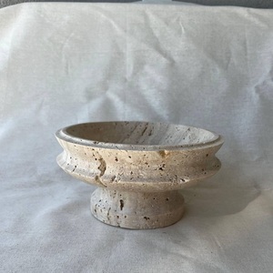 Bol décoratif moderne en marbre noir, bol rond en pierre, bol à fruits minimaliste, centre de table, décoration d'intérieur, bol de service de luxe - Product Image 4