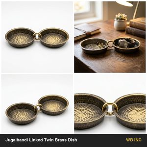 Juego de Platos Dobles Jugalbandi de Latón Antiguo, Hechos a Mano, 26 cm, Tazón Decorativo para Decoración del Hogar, Hoteles, Bodas, Mesa, Ideas de Regalo - Product Image 6