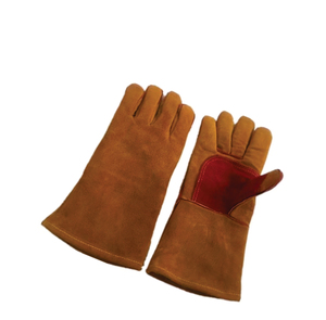 High Quality High Heat Resistance Anti-Cut Breathable Fleece Lined Golden Cowhide Leather PPE Welder <b>Gloves</b> TIG/MIG/Stick - Product Image 6