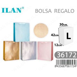 Borsa Regalo ILAN L 42x30x12cm con Stampa Metallizzata per Feste - Product Image 3